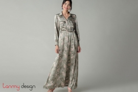 Silk dress FLAMINGO - SHOU BREEZE